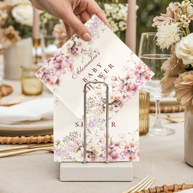 Guardanapo De Papel Chá de Bebê Pastel Florido (Criador carregado)