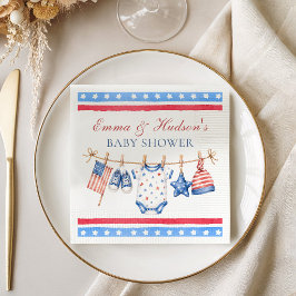 Guardanapo De Papel Chá de Bebê Patriótico Americano de 4 de Julho