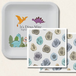 Guardanapo De Papel Chá de Bebê Pegada de Dinossauros