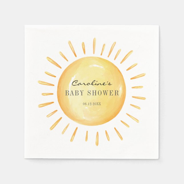 Guardanapo De Papel Chá de Bebê Pequeno Raio de Sol (Frente)