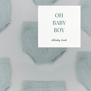 Guardanapo De Papel Chá de Bebê Personalizado Azul-Verde Sombrio para 