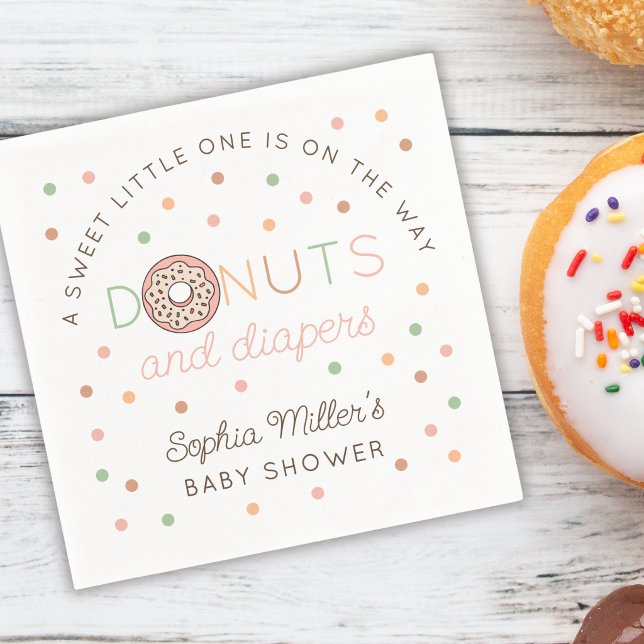 Guardanapo De Papel Chá de Bebê Personalizado com Donuts e Fraldas par (Criador carregado)