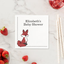 Chá de Bebê Personalizado Raposa Vermelha Fofa