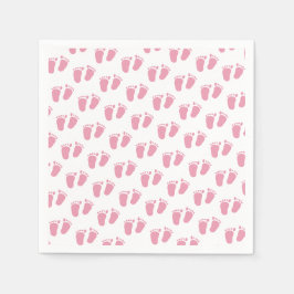 Guardanapo De Papel Chá de Bebê Pés de Bebê Rosa