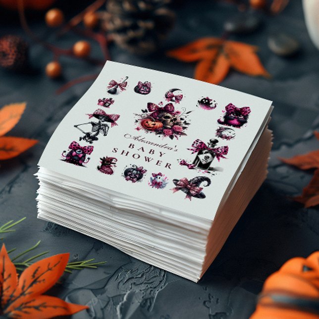 Guardanapo De Papel Chá de Bebê Pink Gothic de Halloween (Criador carregado)