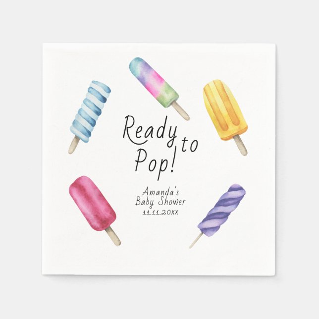 Guardanapo De Papel Chá de bebê Popsicle aquarela (Frente)