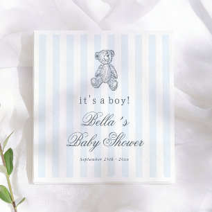 Guardanapo De Papel Chá de Bebê Préppy Vintage de Urso de Pelúcia Meni