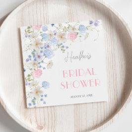 Guardanapo De Papel Chá de Bebê Primavera Rosa Roxo Flores Silvestres