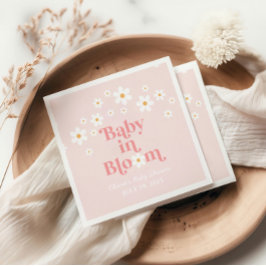Guardanapo De Papel Chá de Bebê Retro Daisy Rosa Boho