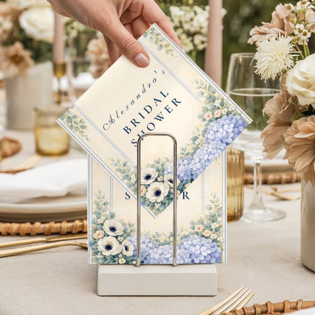 Guardanapo De Papel Chá de Bebê Romântico Jardim Azul Desbotado (Criador carregado)