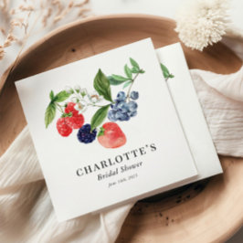 Guardanapo De Papel Chá de Bebê Rosa Azul Aguarela Doce Fruta