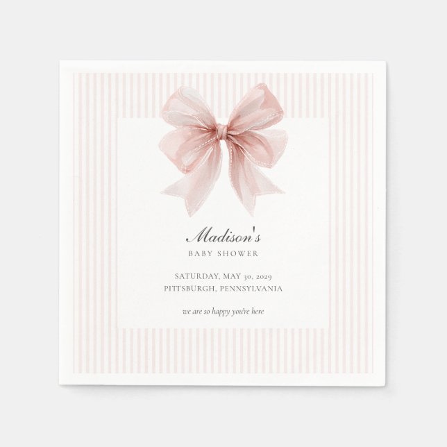 Guardanapo De Papel Chá de Bebê Rosa Doce Coelhinho  (Frente)