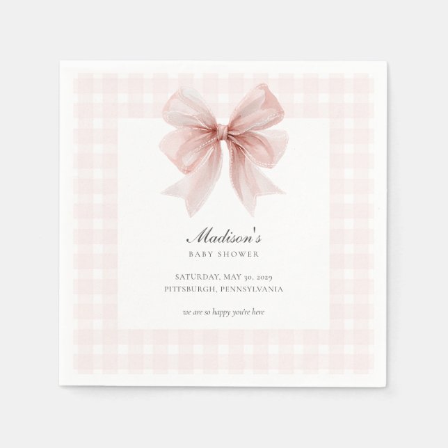 Guardanapo De Papel Chá de Bebê Rosa Doce Coelhinho  (Frente)
