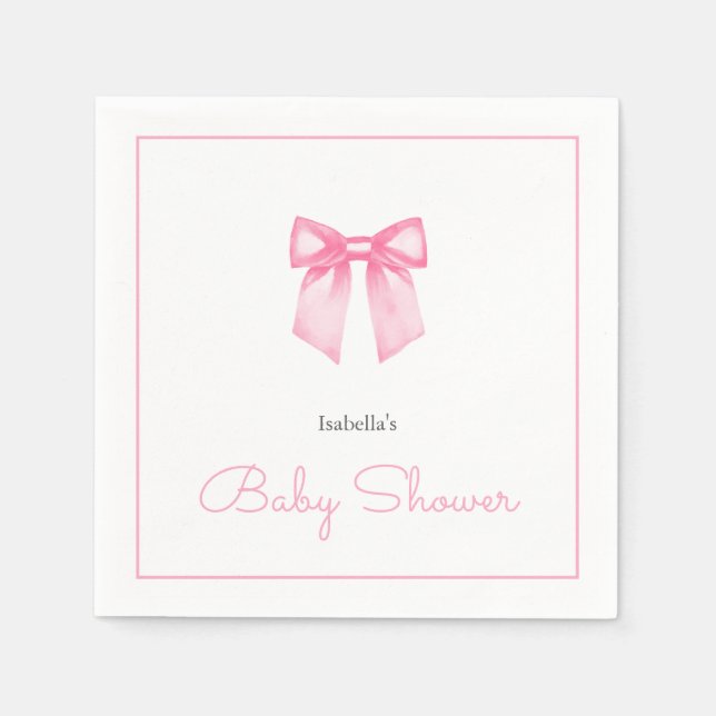 Guardanapo De Papel Chá de Bebê Rosa Moderno Personalizado (Frente)