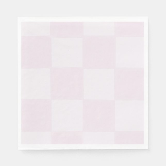 Guardanapo De Papel Chá de Bebê Rosa Xadrez Moderno Fofo (Frente)