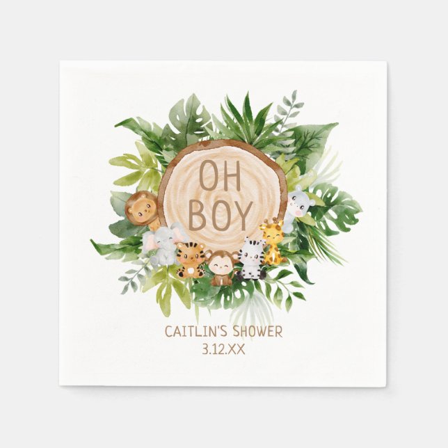 Guardanapo De Papel Chá de Bebê Safari Selgle (Frente)