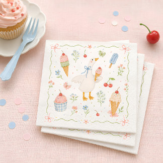 Guardanapo De Papel Chá de Bebê Silly Goose Ice Cream Social