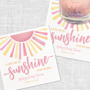 Guardanapo De Papel Chá de Bebê Sol Rosa