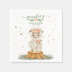 Guardanapo De Papel Chá de bebê tema florestal festa adorável Cordeiro