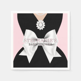 Guardanapo De Papel Chá de Bebê Tema Glam Rosa Luxuoso