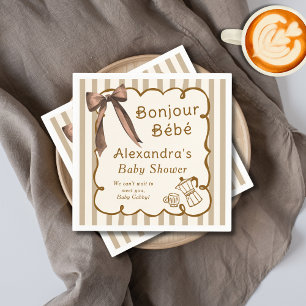 Guardanapo De Papel Chá de Bebê Temático de Cafeteria Francesa Bonjour