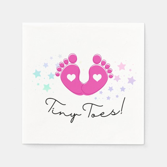 Guardanapo De Papel Chá de Bebê Tiny Toes (Frente)