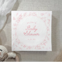 Chá de Bebê Toile Rosa Floral Escalpado