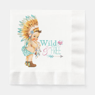 Guardanapo De Papel Chá de Bebê Tribal Meninas