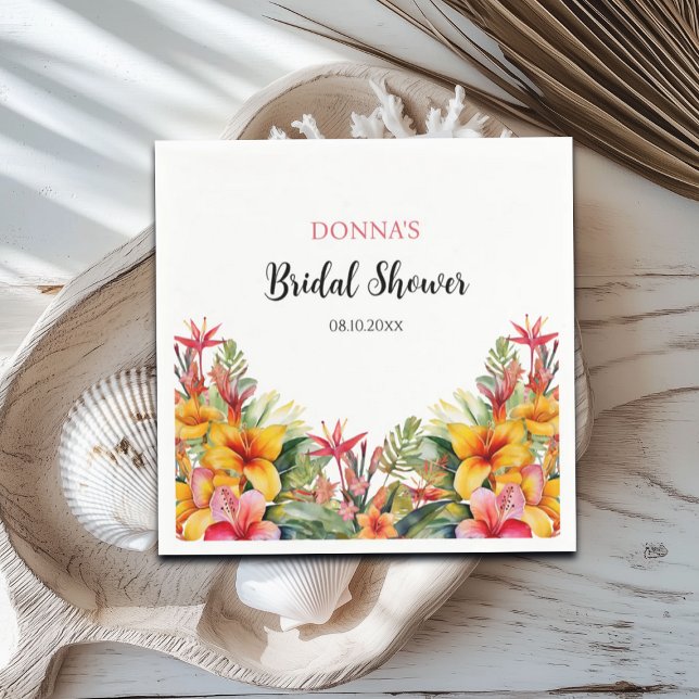 Guardanapo De Papel Chá de Bebê Tropical Luau Havaiano (Criador carregado)
