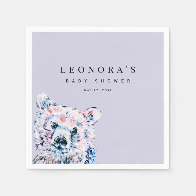 Guardanapo De Papel Chá de Bebê Urso de Água Teddy (Frente)