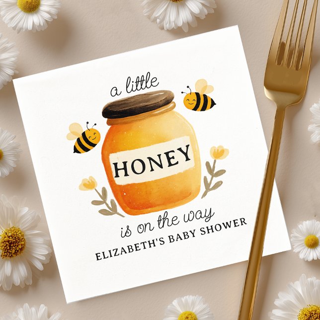 Guardanapo De Papel Chá de Bebê Watercolor Honey & Bees (Criador carregado)