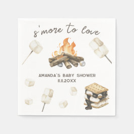 Guardanapo De Papel Chá de Bebê Watercolor S'more 