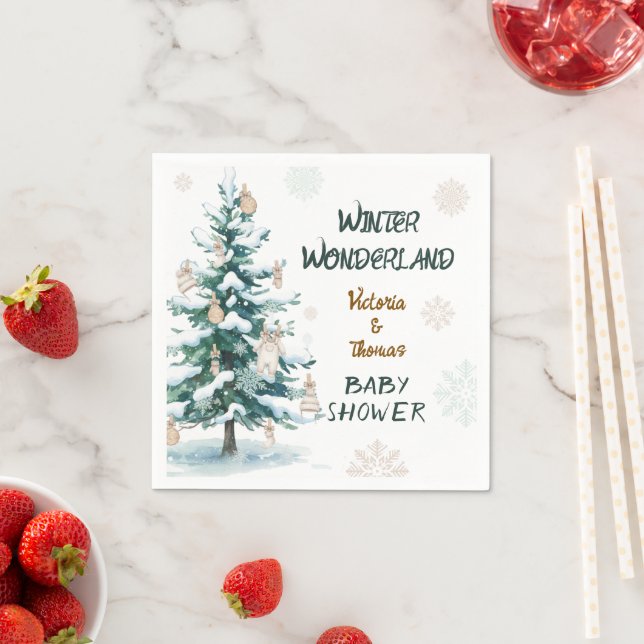 Guardanapo De Papel Chá de Bebê Winter Wonderland (Insitu)