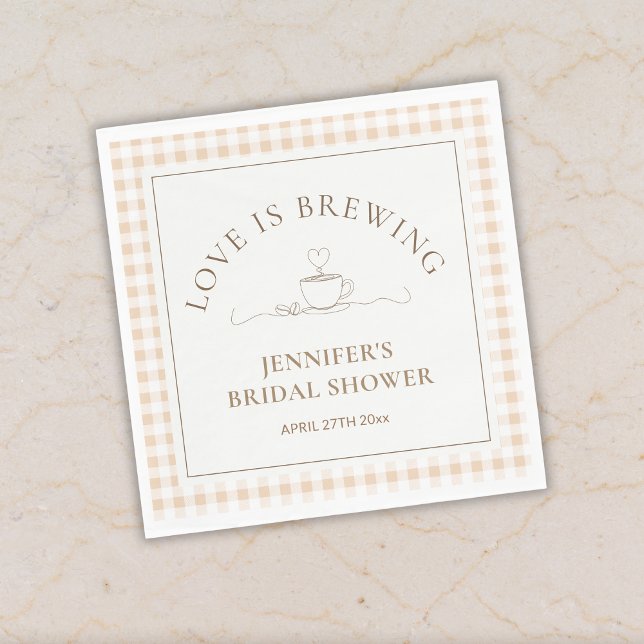 Guardanapo De Papel Chá de Bebê Xadrez Café Amor Estar Fermentando (Criador carregado)