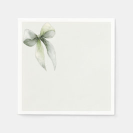 Guardanapo De Papel Chá de Bebê Xadrez com Laço Verde Sage