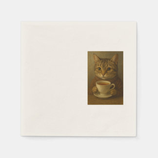Guardanapo De Papel Chá de bebendo de gatinho bonito com você.