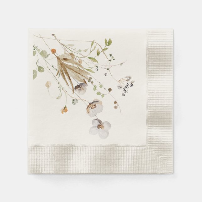 Guardanapo De Papel Chá de casamento de flor selvagem Napkins (Frente)