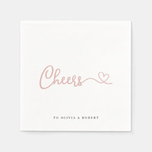 Guardanapo De Papel Chá de casamento de Rosa minimalista