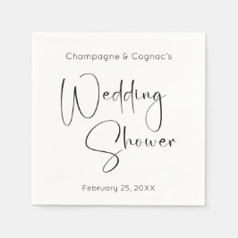 Guardanapo De Papel Chá de casamento de Script Moderno