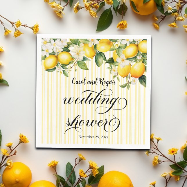 Guardanapo De Papel Chá de casamento de Verão do Lemon Branch Mediterr (Criador carregado)