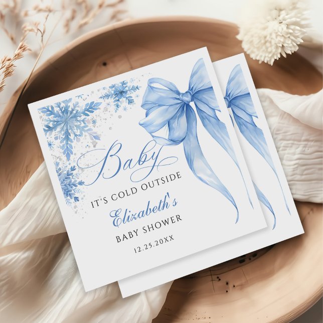 Guardanapo De Papel Chá de fraldas Arco azul-inverno Flocos de neve (Criador carregado)