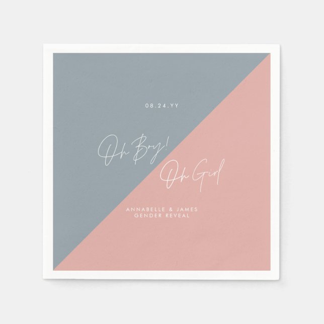 Guardanapo De Papel chá de fraldas azul (Frente)