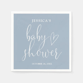 Guardanapo De Papel Chá de fraldas Azul Dusty de Script Elegante