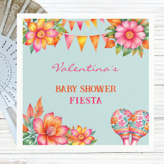 Guardanapo De Papel Chá de fraldas Azul Fiesta Cor-de-Rosa Floral Colo