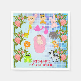 Guardanapo De Papel Chá de fraldas Azul Floral Colorida Moderna