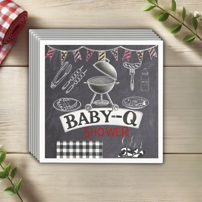 Guardanapo De Papel Chá de fraldas Baby-Q Grill Chalkboard (Criador carregado)