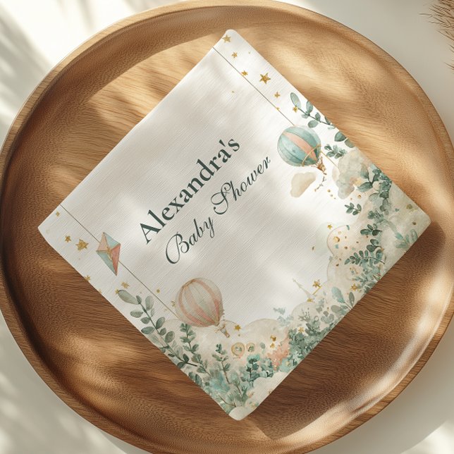 Guardanapo De Papel Chá de fraldas Balão de Ar Quente Whimsical (Criador carregado)