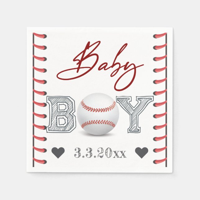 Guardanapo De Papel Chá de fraldas Baseball Personalizado (Frente)