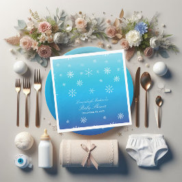 Guardanapo De Papel Chá de fraldas Blue Winter Wonderland Snowflake