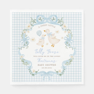 Guardanapo De Papel Chá de fraldas bobo Gingham Boy Arco Azul